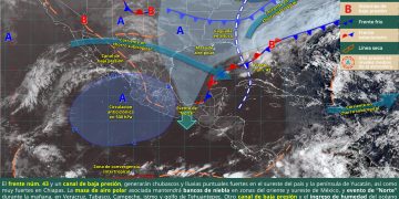 Frente frío 43 provoca lluvias intensas y mantiene onda de calor en gran parte de México