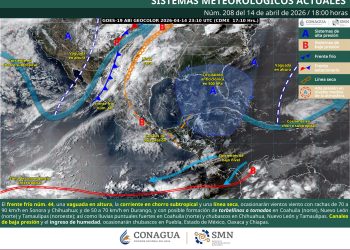 Frente frío 44 traerá lluvias, vientos fuertes y riesgo de torbellinos