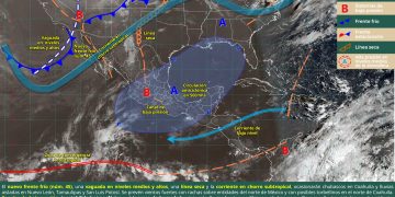 Frente frío 45 provoca lluvias intensas y granizo en México mientras continúa la onda de calor