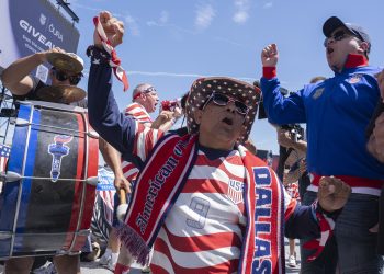 Un aficionado de la selección de fútbol de Estados Unidos