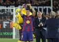 Robert Lewandowski en el Spotify Camp Nou, una victoria sobre el Betis (3-1) que selló el pleno de triunfos del Barcelona como local en la presente temporada de LaLiga EA Sports.