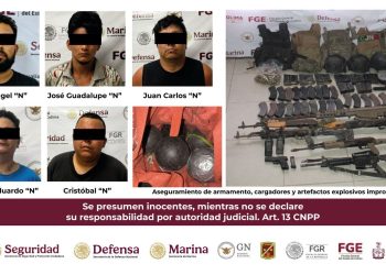 Confirman en Colima cinco detenidos, dos abatidos y arsenal asegurado tras operativo en Tecomán