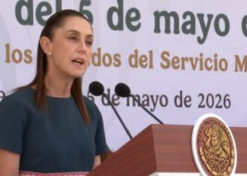 Claudia Sheinbaum durante la conmemoración del 5 de mayo en Puebla