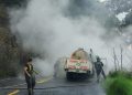Se quemó pipa de gas en la carretera libre México-Puebla en Ixtapaluca