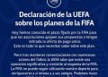 UEFA endurece su postura contra el plan de inversión de la FIFA y acusa al organismo de priorizar intereses económicos