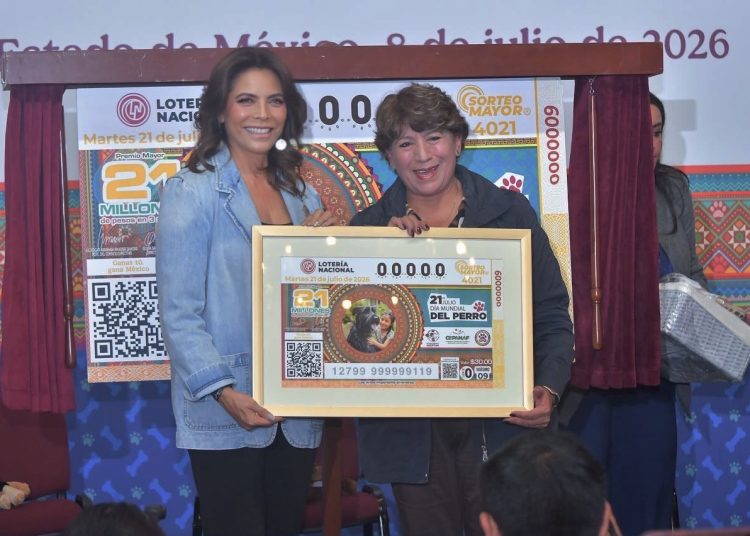 Delfina Gómez y Lotería Nacional lanzan billete en honor al Día Mundial del Perro