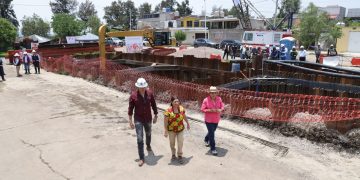 Clara Brugada supervisa obras hidráulicas para prevenir inundaciones en Tláhuac