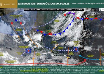Lluvias fuertes dominarán el centro, sur y sureste del país